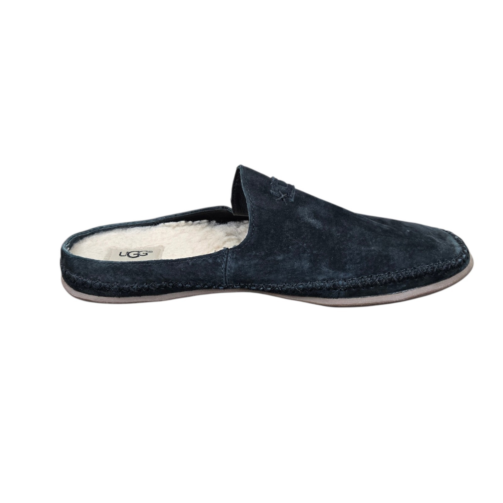 UGG Tamara Slip On Mules Sz 8 Suede Shearling Black Comfort Cozycore