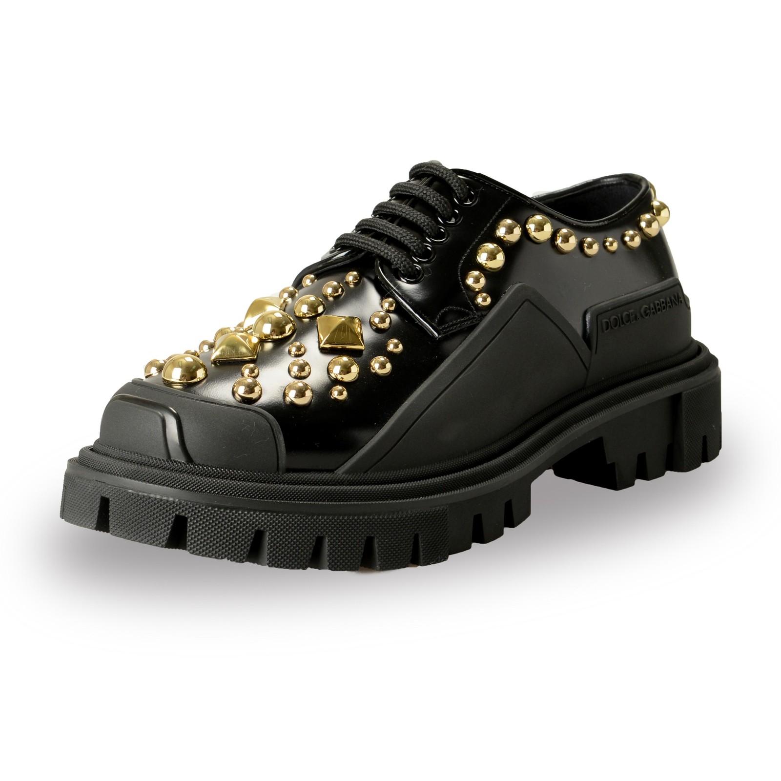 Dolce & Gabbana Women’s 100% Leather Metal Studs Oxfords Shoes US 10 IT 40
