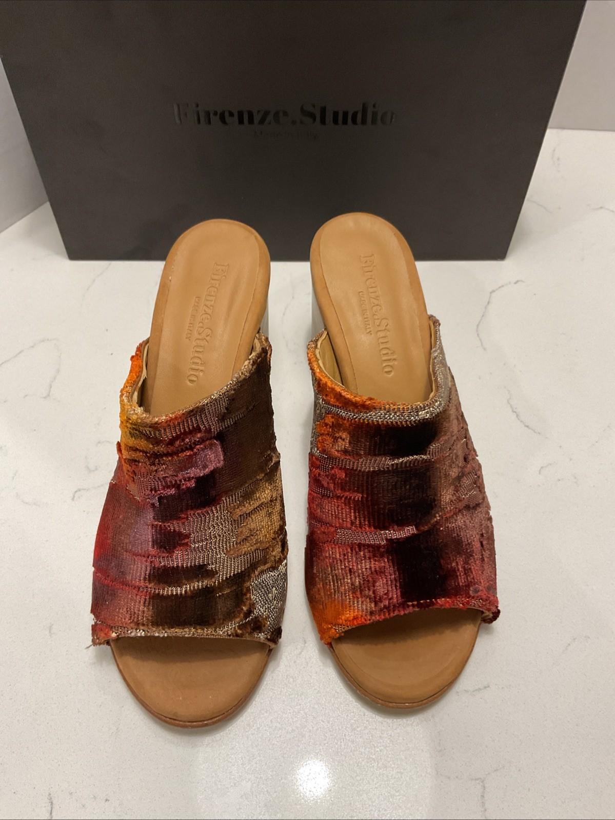 Firenze.Studio Garbo ombré velvet burnout slip-on mules- Size 7 US