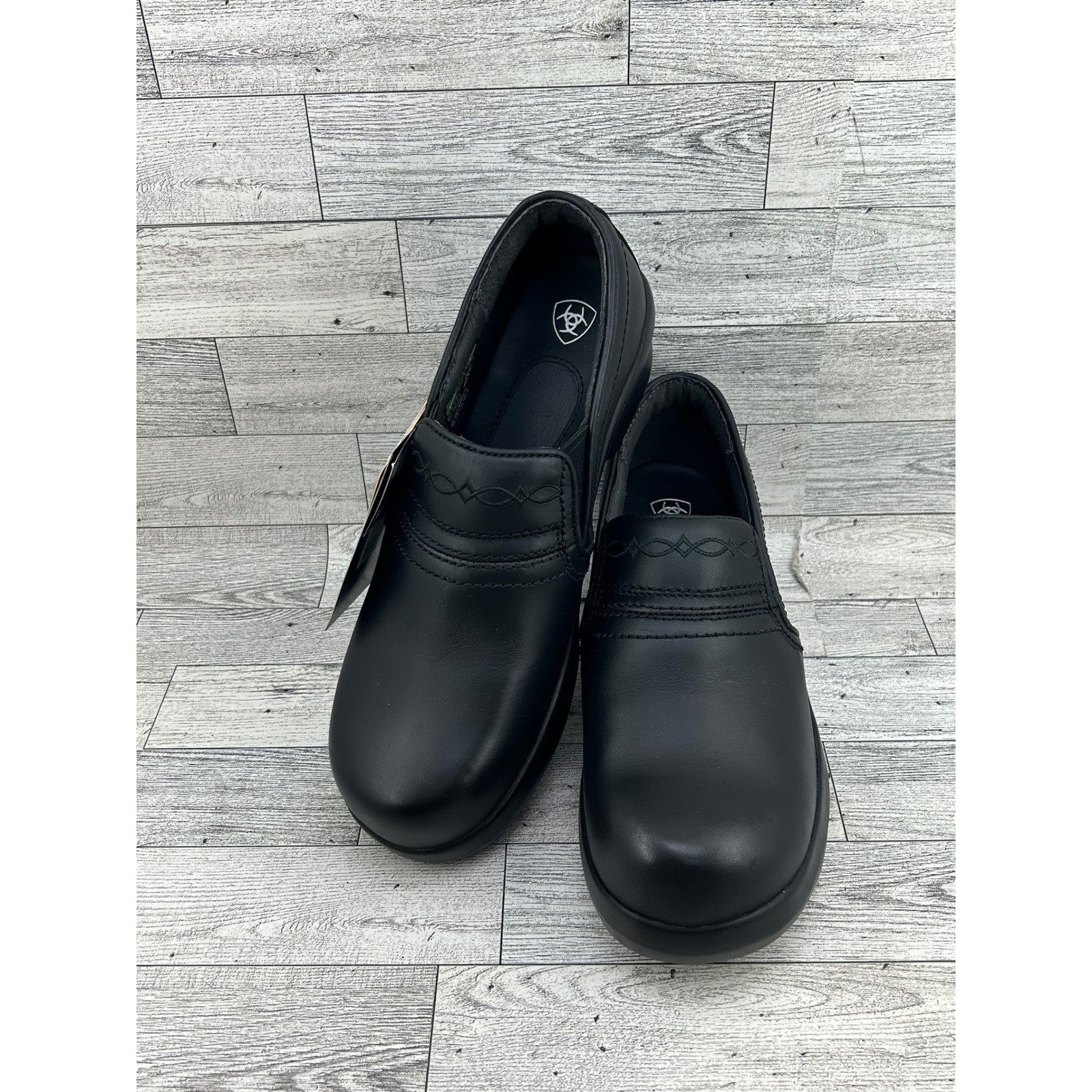 Ariat Safety Clog Women SD Composite Toe Black Leather Work Shoes 10011976 8.5C
