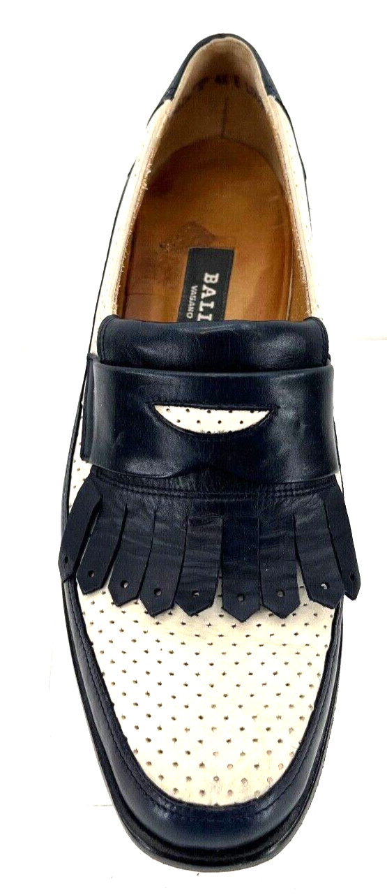 Bally Vasano Kiltie Perforated Black Heel Slip-On Loafer Shoes Women’s 4.5 E