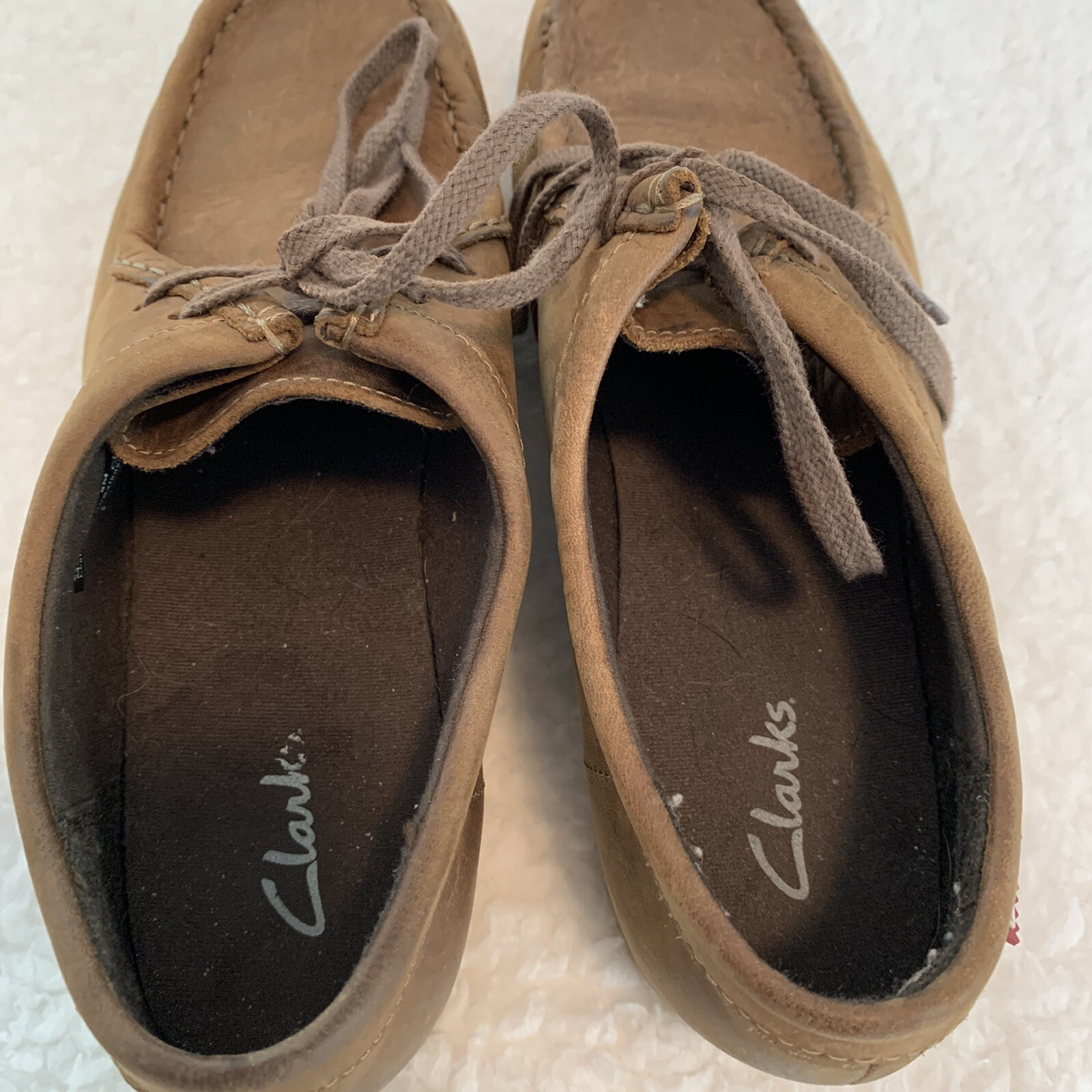CLARKS DESERT CHUKKA WOMENS BROWN LEATHER CREPE SOLE SZ 8