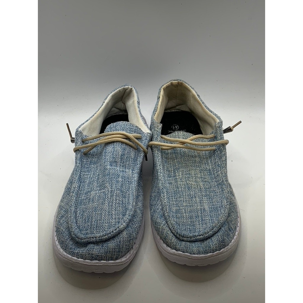 UNBRANDED Women’s Blue Canvas Slip-On Loafers SZ 41(US10.5)