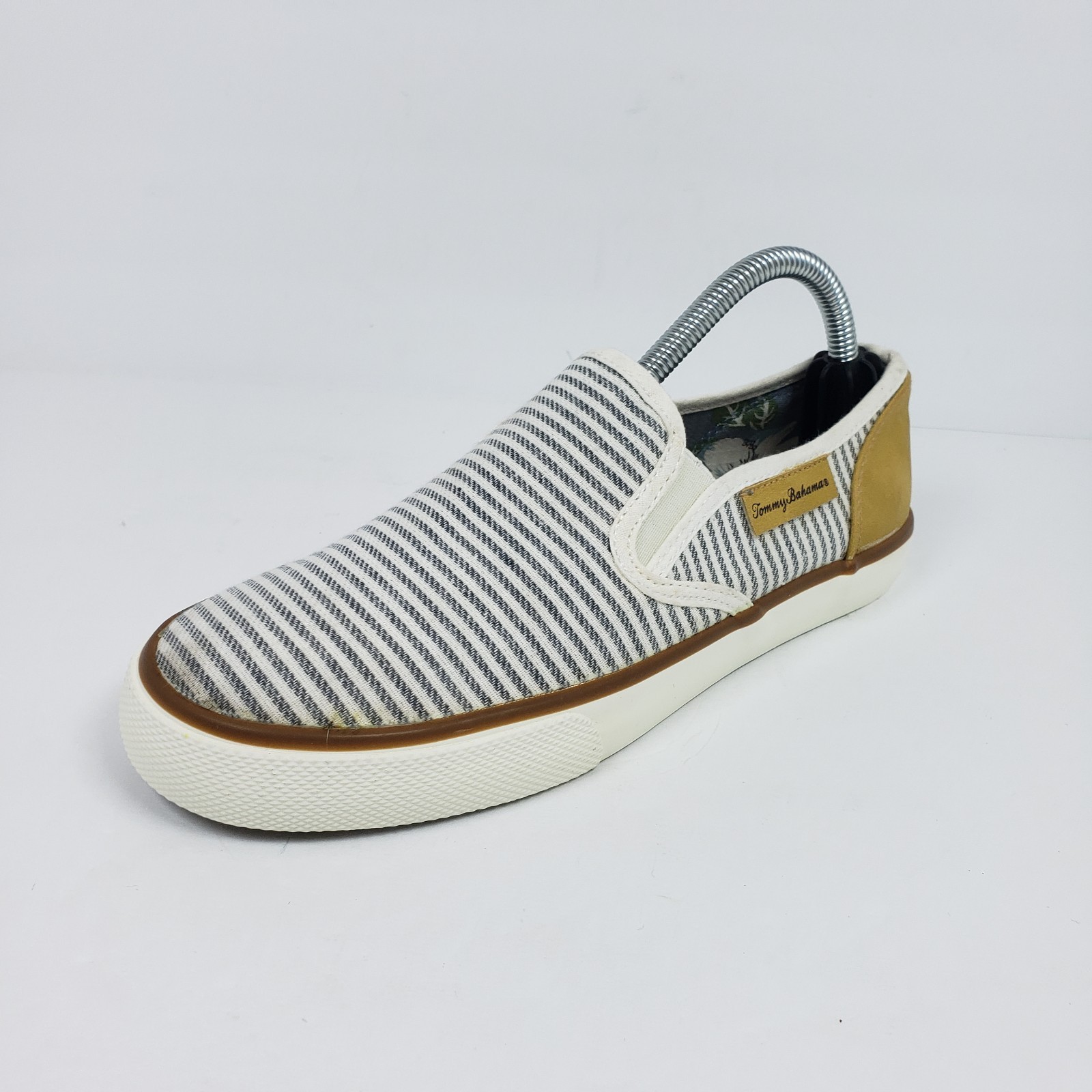 Tommy Bahama Womens Size 6 Blue White Striped Sailor Slip On Loafer Shoes