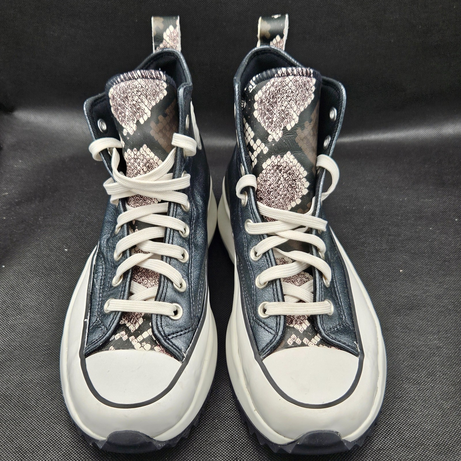 Converse Run Star Hike Leather High Top Mens 9 Womens 10.5 Snake Print Y2K