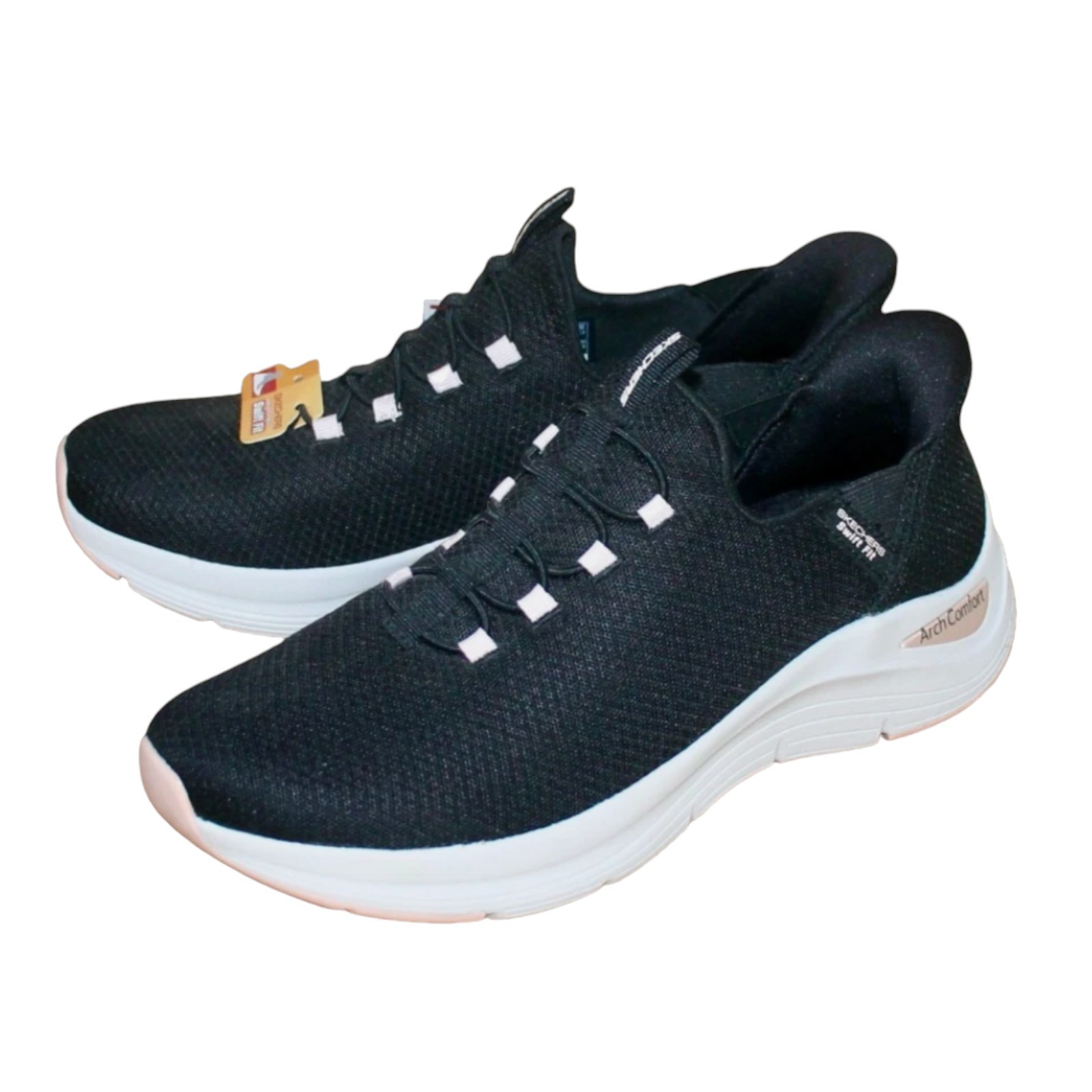 SKECHERS Swift Fit Arch Comfort Hands Free Sneaker Women Black 179186
