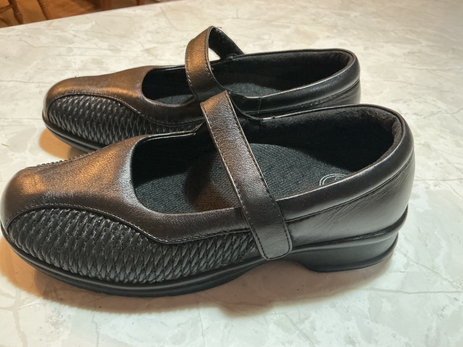 Propet Shoes Womens Size 6.5 Medium Black Leather Mary Jane Comfort Walking