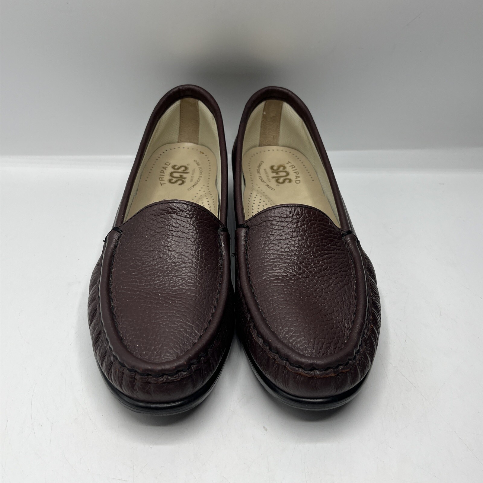 SAS Simplify Tripad Comfort Brown Leather Loafers Women Size 7S