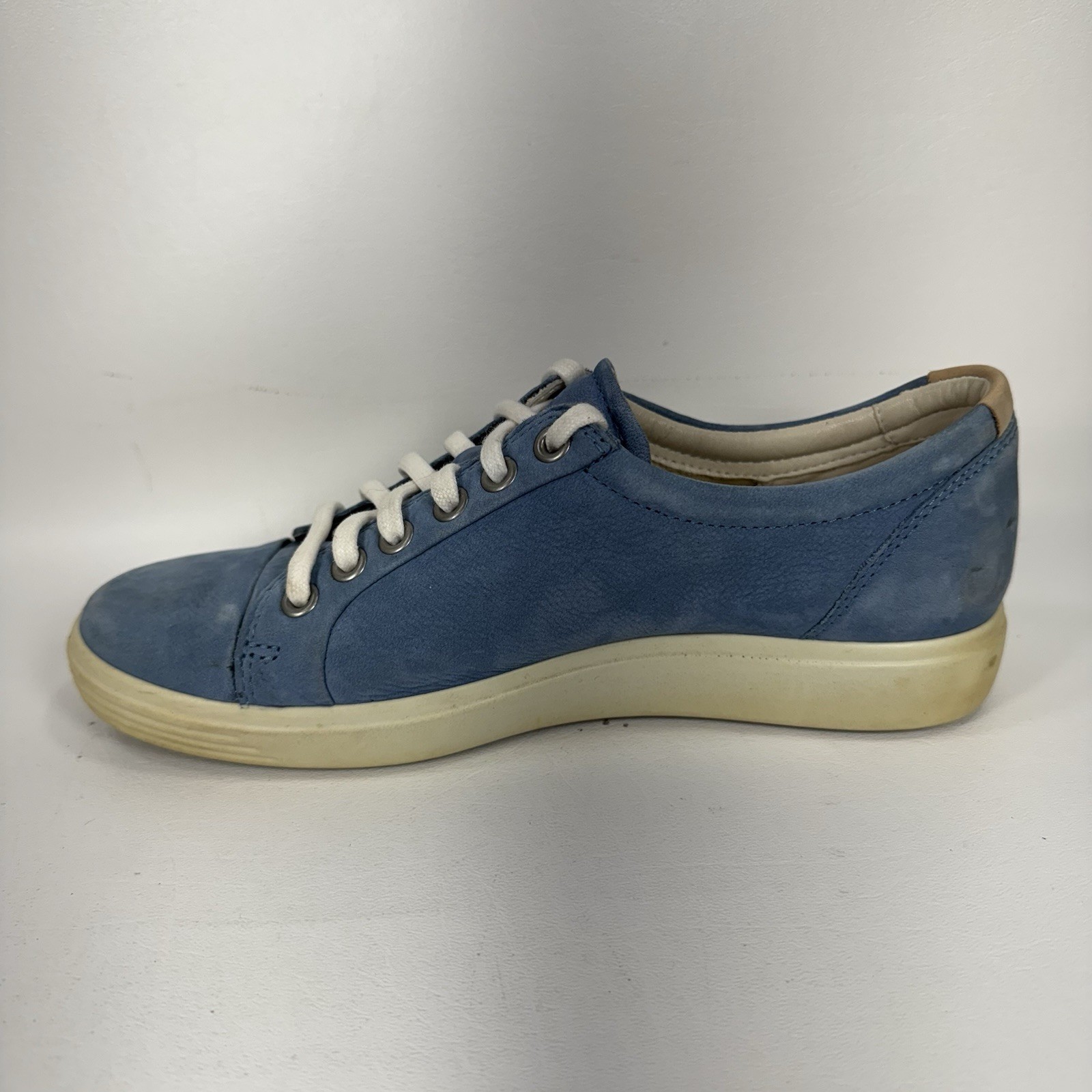 Ecco Soft 7 Women’s Retro Blue Nubuck Leather Casual Shoes Sneakers Size 5