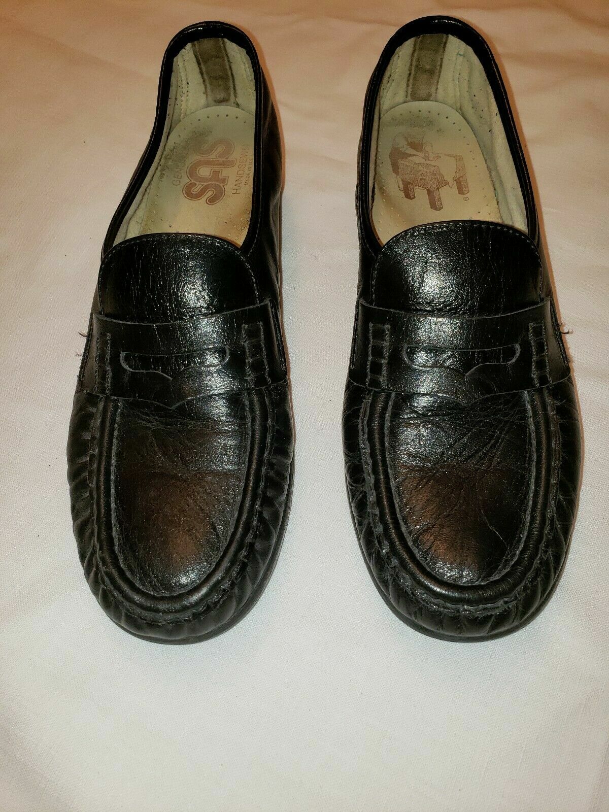 SAS Handsewn Comfort Shoes Black Leather Penny Loafer Women Size 8.5 S
