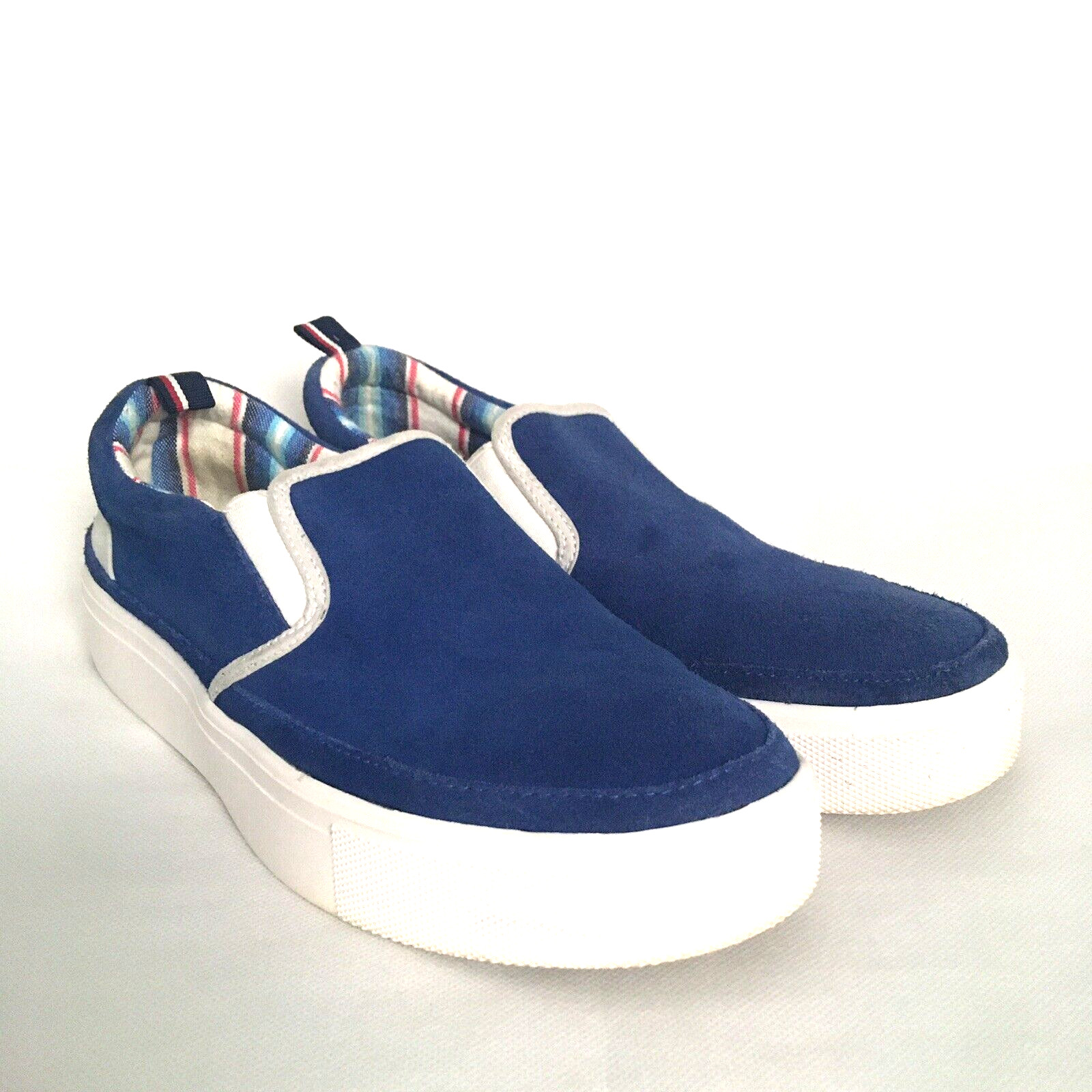 Tommy Hilfiger Shoes Womens Size 8 Blue Suede Casual Sneakers Slip On Comfort