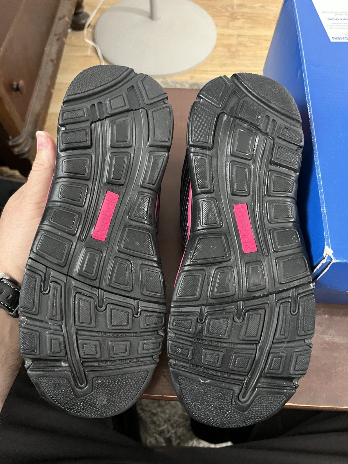 Reebok Work ANOMAR Safety Composite Toe Shoe Women’s 6.5 RB454 Black Pink NIB
