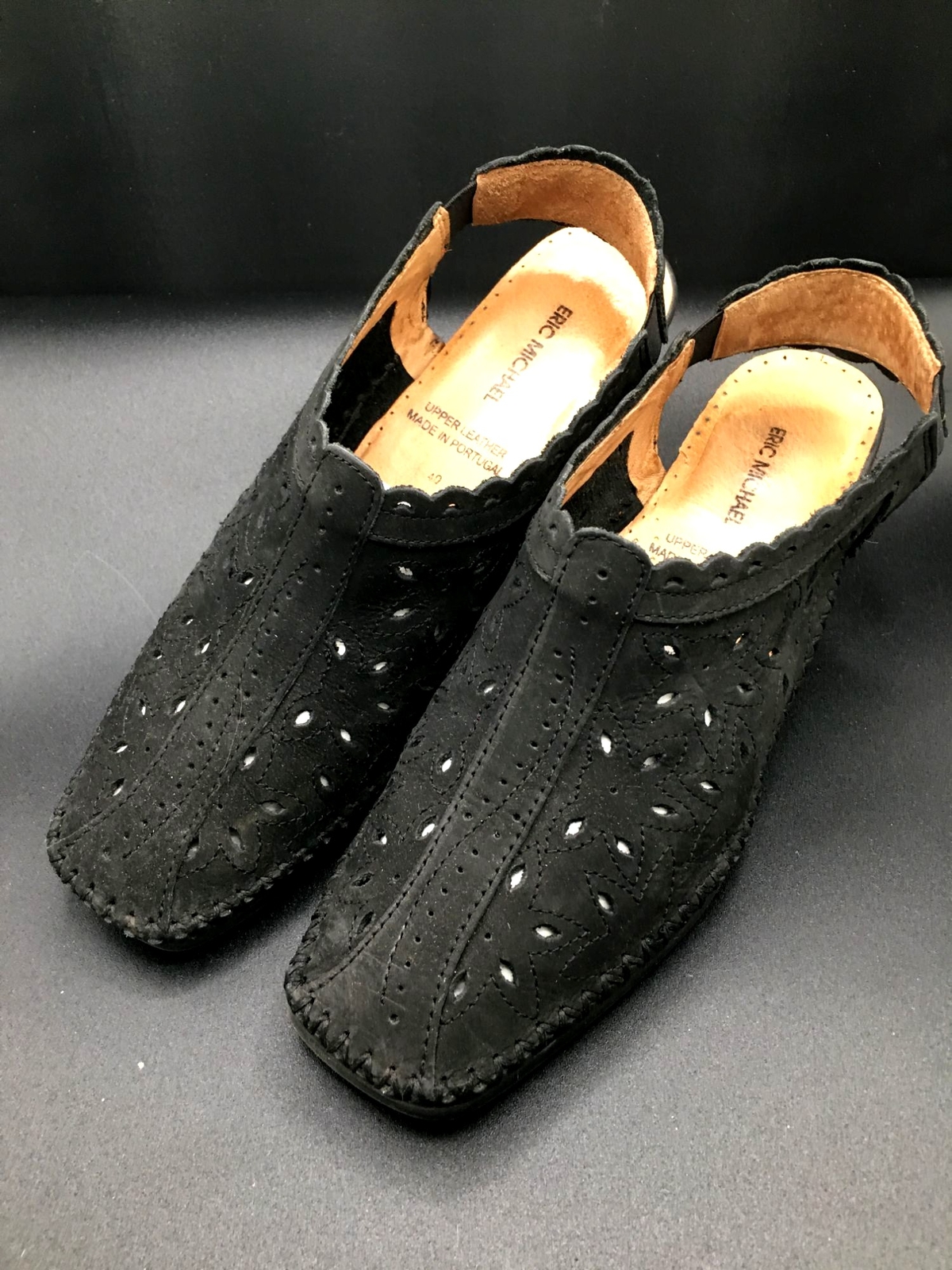 Eric Michaels Women’s Suede Leather Shoes Size 40 / 7M Black “MISTY”