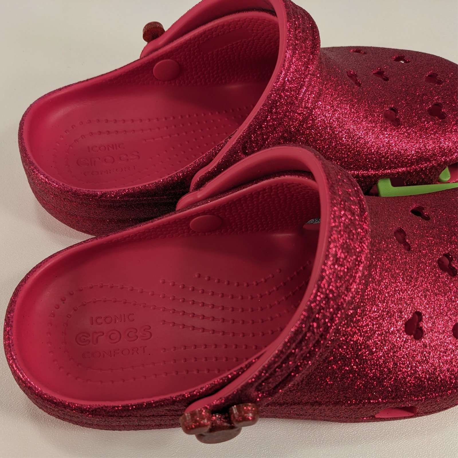 Crocs Disney Parks Pink Glitter Mickey Icon Clogs for Adults M5/W7