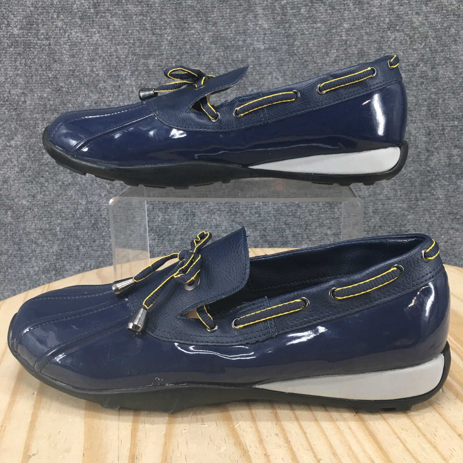 Cougar Shoes Womens 11 M Hello Loafers Blue Faux Leather Lace Up Casual Comfort