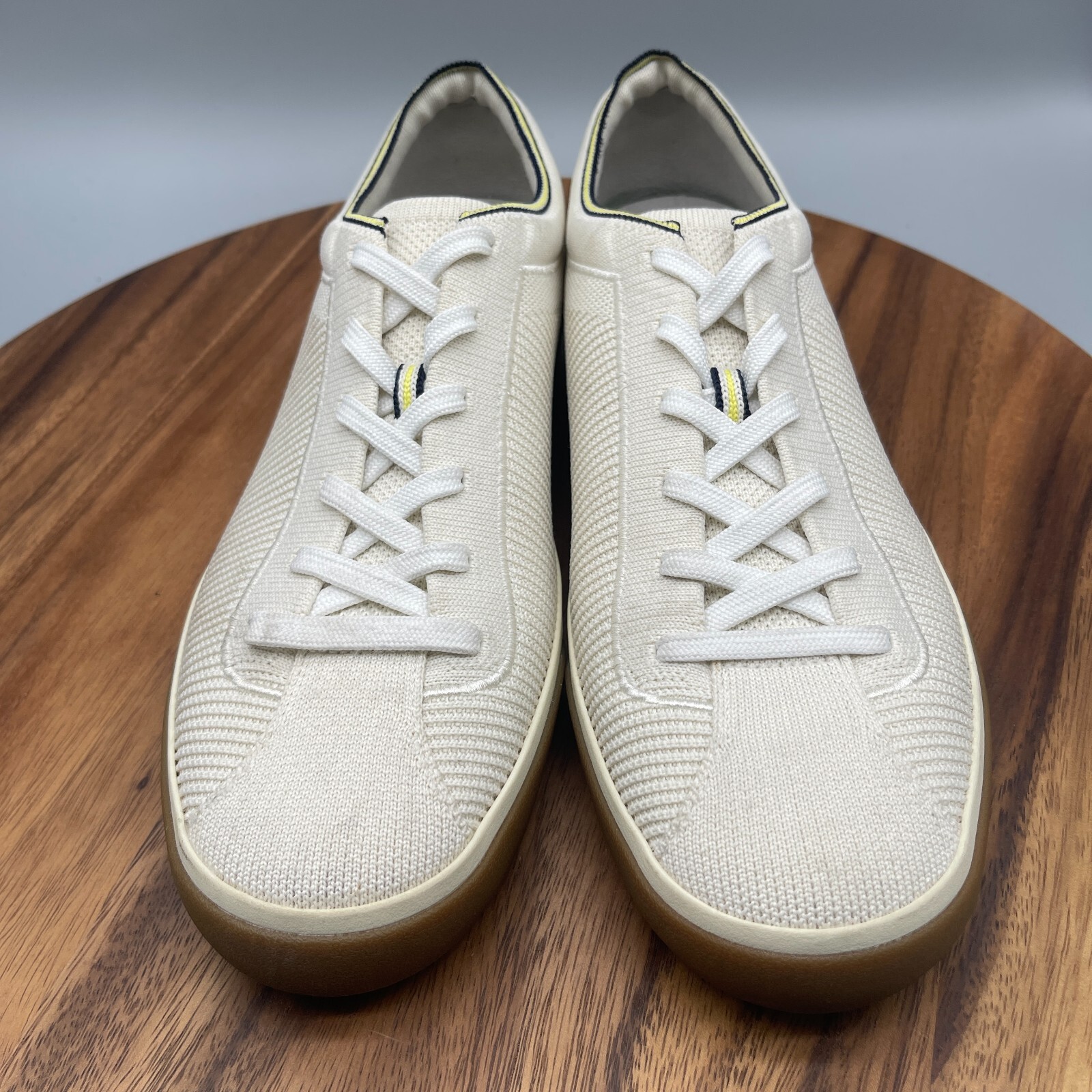 Rothy’s The Lace Up Shoes Womens Size 11 Blonde Ivory Knit Comfort Sneaker