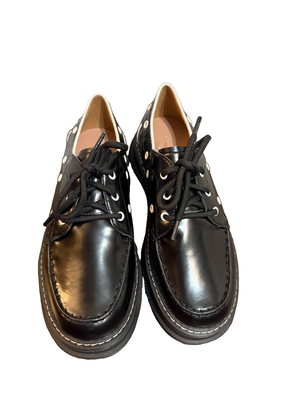 Super CUTE! Linea Paolo Black Patent Leather Oxford Lace-Up Women’s Shoes US 5