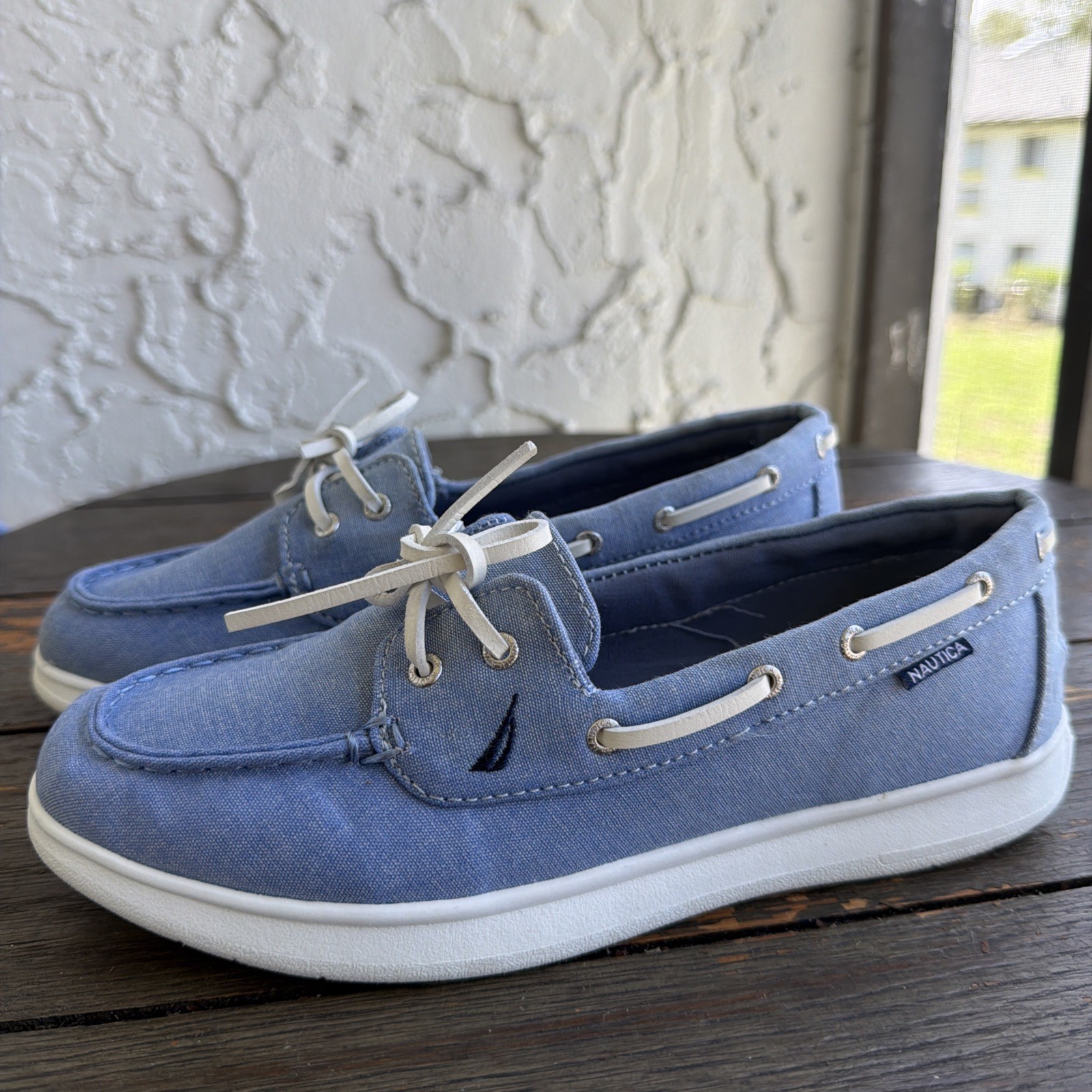 Nautica Womens Datepalm Casual Boat Shoes Slip On Cushioned Insole Sz. 7.5