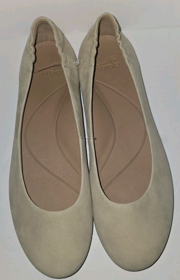 DANSKO khaki Tan Natural Suede Comfort Slipon Flats 42 11.5 12 NWOB