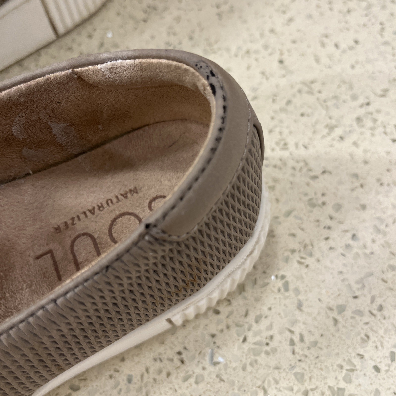 Naturalizer Soul Womens Slip-On Sneakers Taupe Textured Casual Comfort Shoes