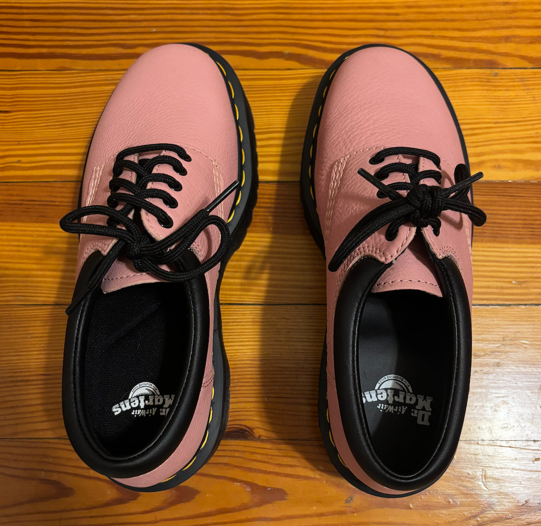 Dr. Martens 8053 Pisa Leather Platform Casual Shoes, Women Size 8, Peach Beige
