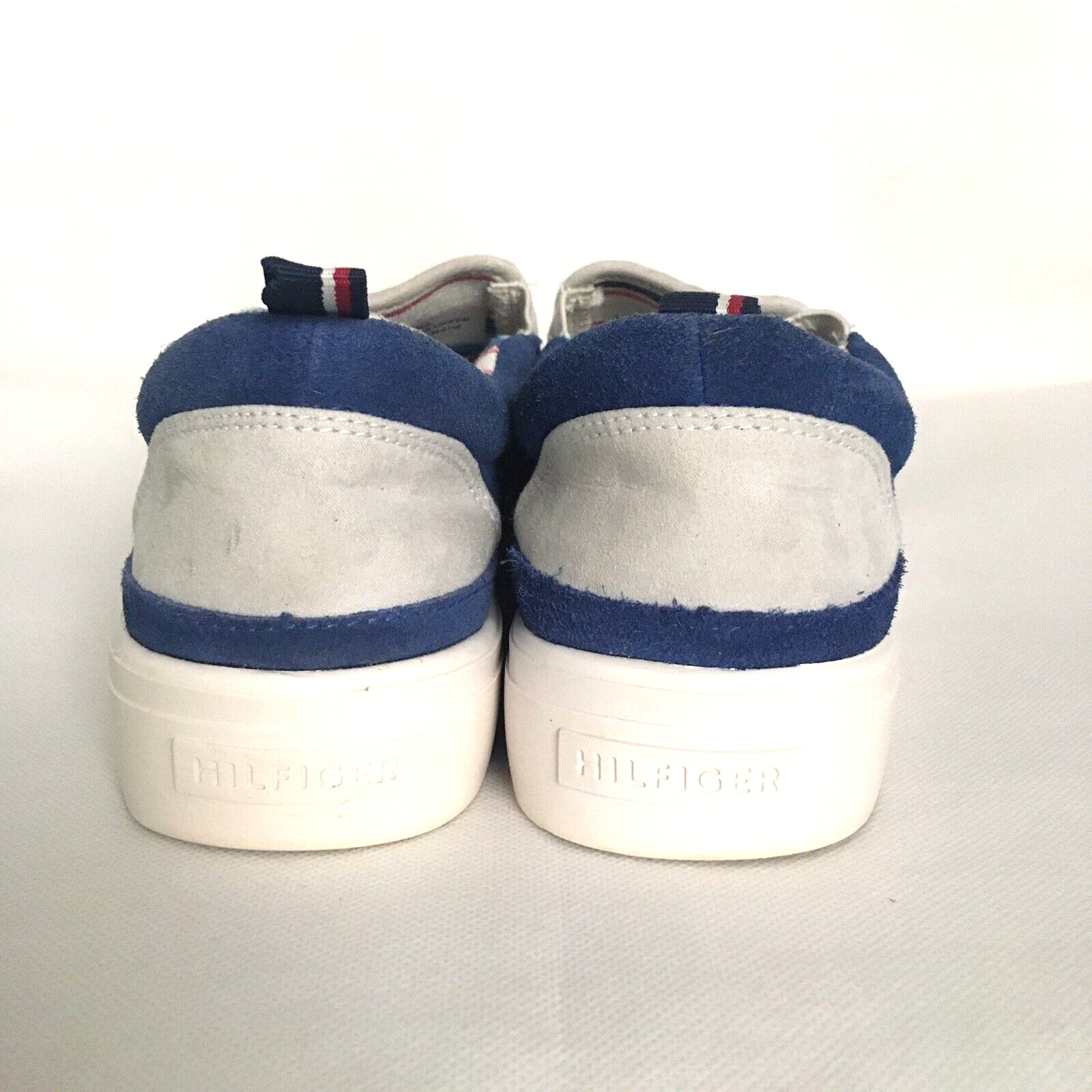 Tommy Hilfiger Shoes Womens Size 8 Blue Suede Casual Sneakers Slip On Comfort