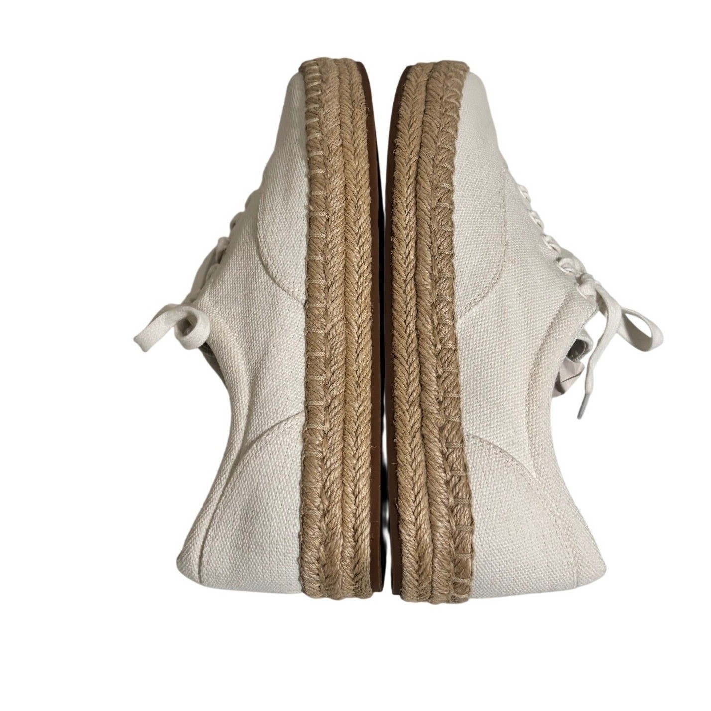 Vince Women Canvas Espadrille Sneakers White Lace Up Platform Size 9