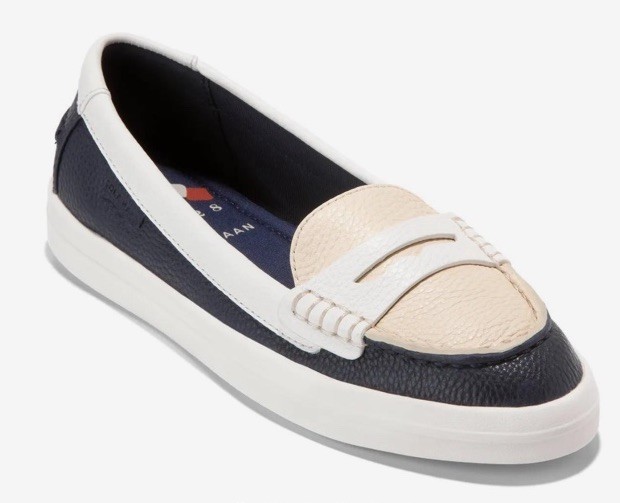 Women’s LOAFERS Cole Haan Nantucket Drift Penny Loafer – NAVY/ WHITE