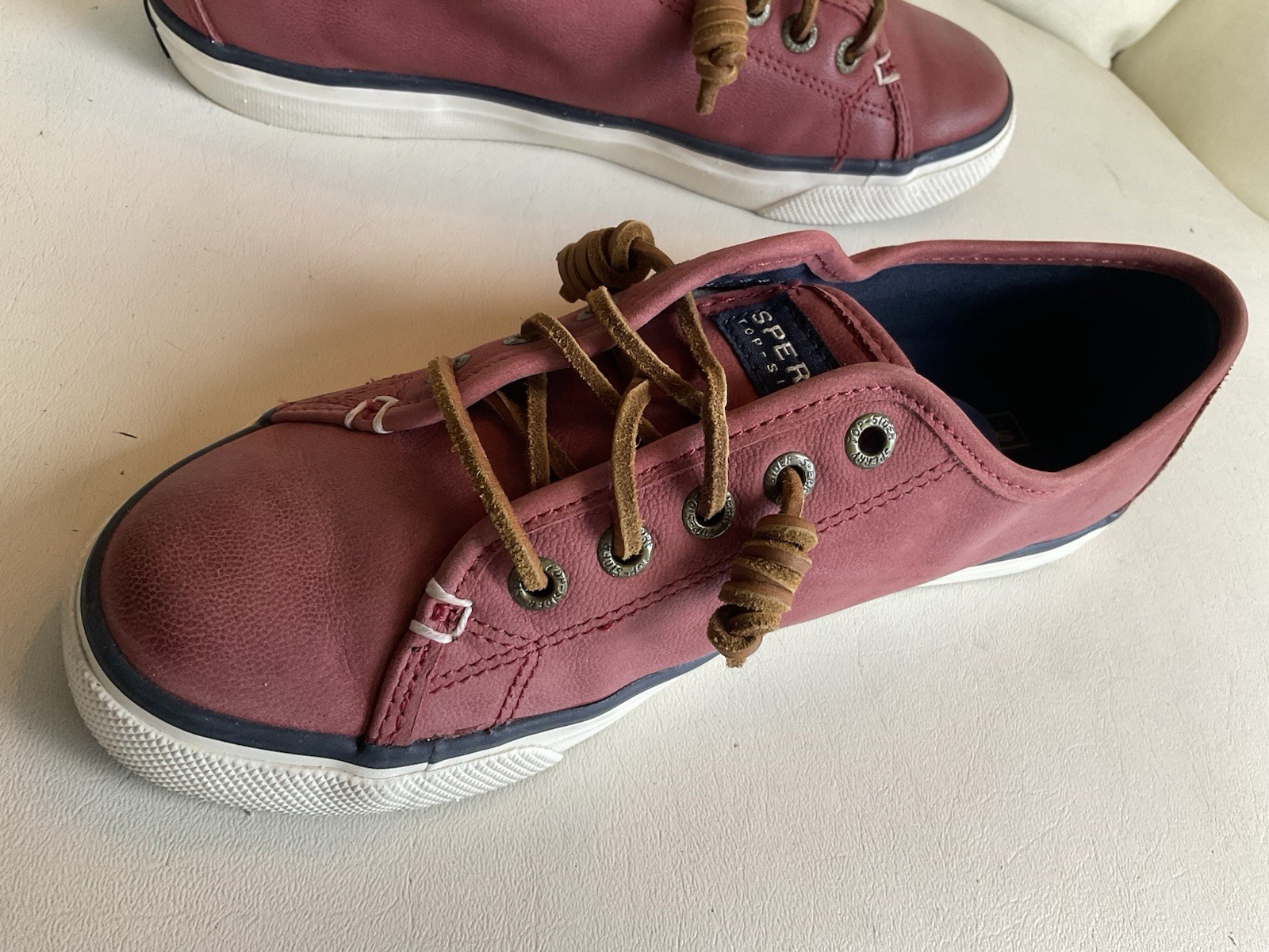 Sperry Top-sider Sea Coast Pink Salmon LeatherBoat shoes Sneakers Womn’s Sz. 7.5