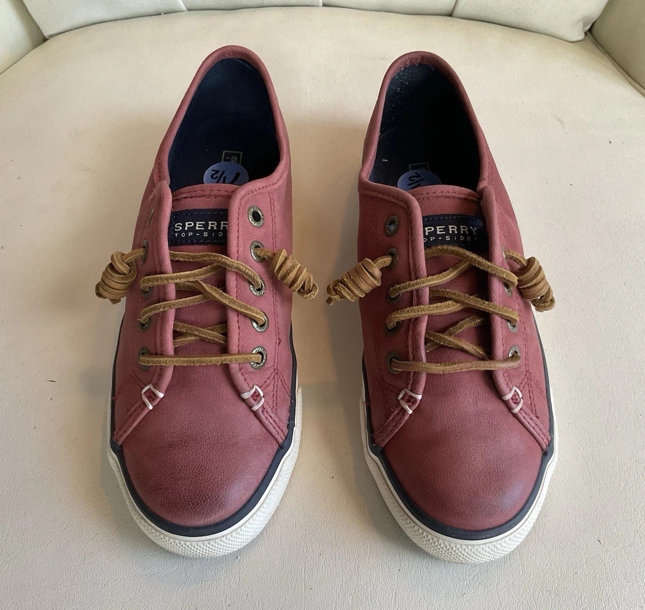 Sperry Top-sider Sea Coast Pink Salmon LeatherBoat shoes Sneakers Womn’s Sz. 7.5