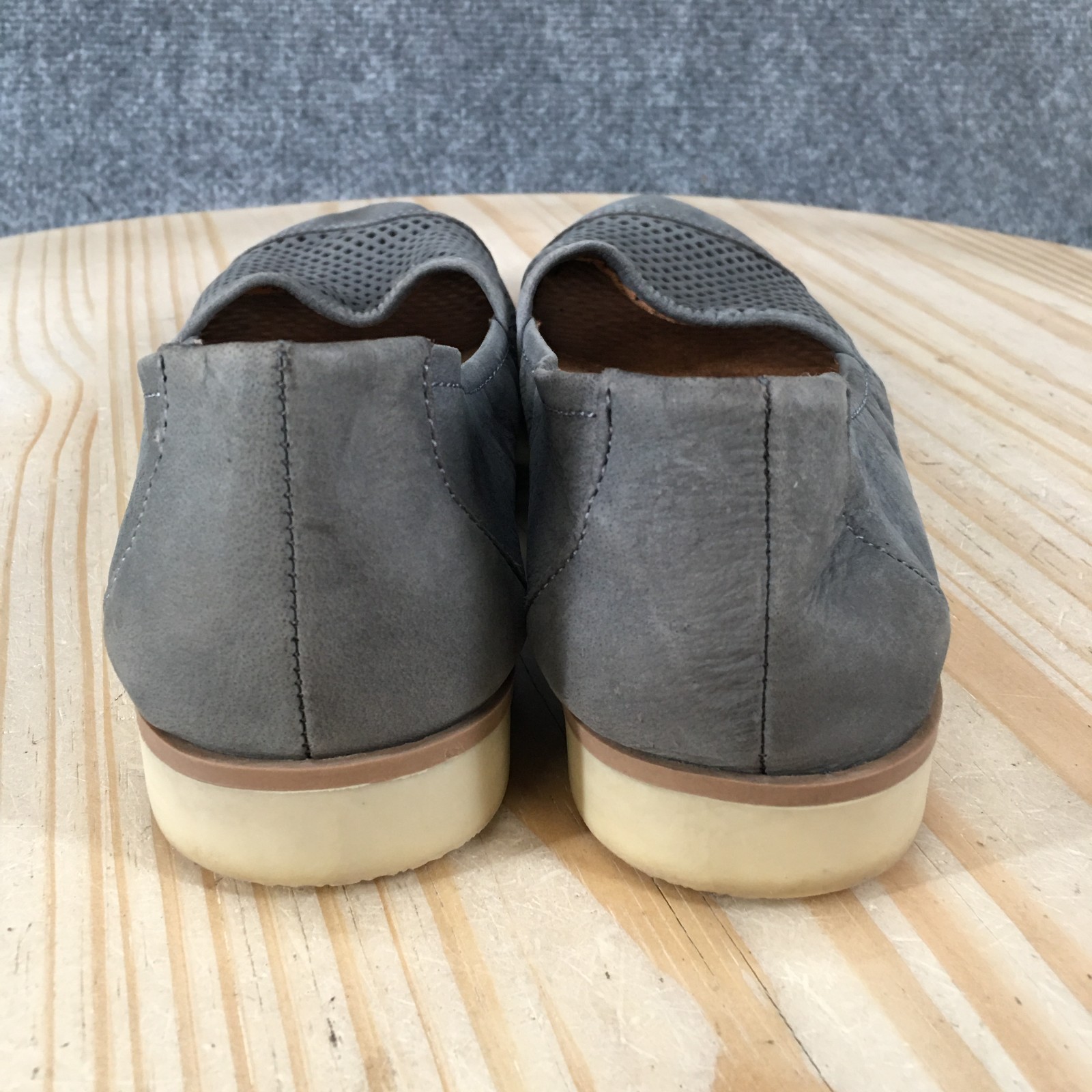 Naturalizer N5 Shoes Womens 8N Slip On Loafers Gray Leather Perforated Comfort