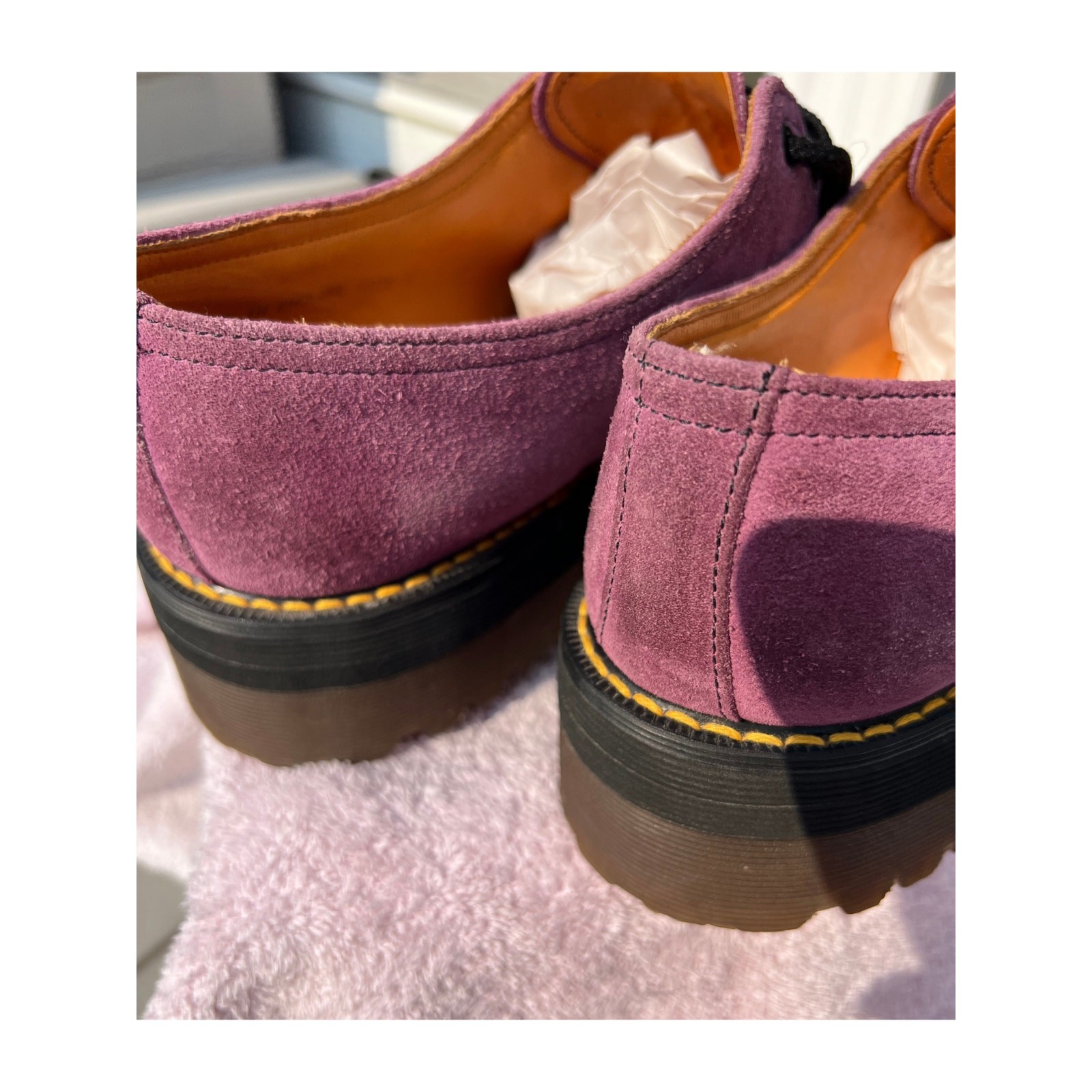Rare Vintage 90s Dr Martens 8380 Purple Suede 3-Eye Oxford Shoes Made in England