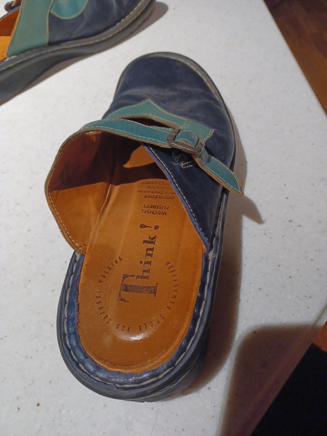 Think! Womens Leather Clogs Germany European Comfort Shoes EU 38 US 7 Lagenlook
