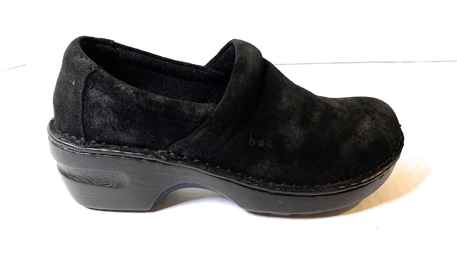 B.O.C. Women’s Peggy Suede Clog Shoes Black/Silver Met Suede Variety Sizes