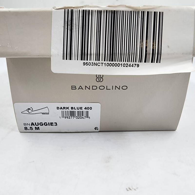 Bandolino Auggie Bow Pointed Toe Patent Tailored Loafers Women’s 8.5 Navy SlipOn