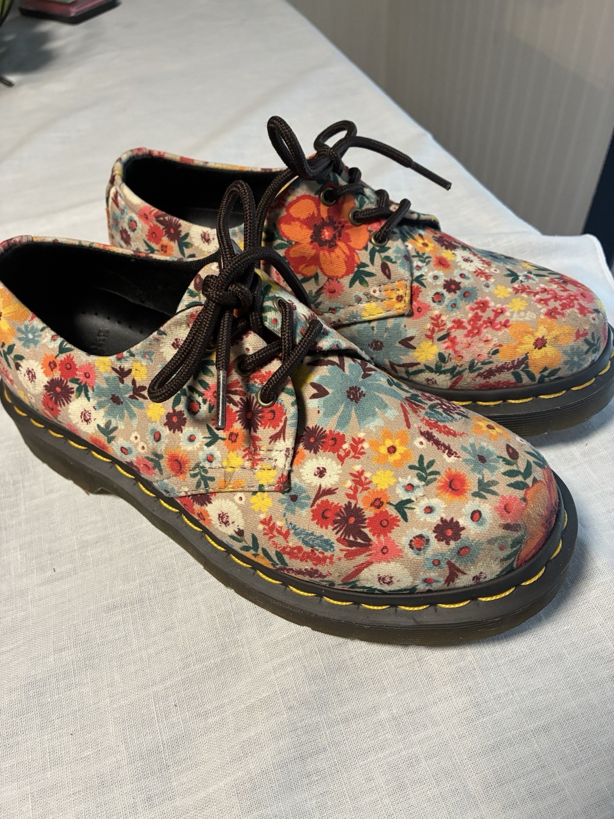 Dr. Martens 1461 W WL Floral Canvas Lace-Up Oxford Slip Resistant Women 6/37