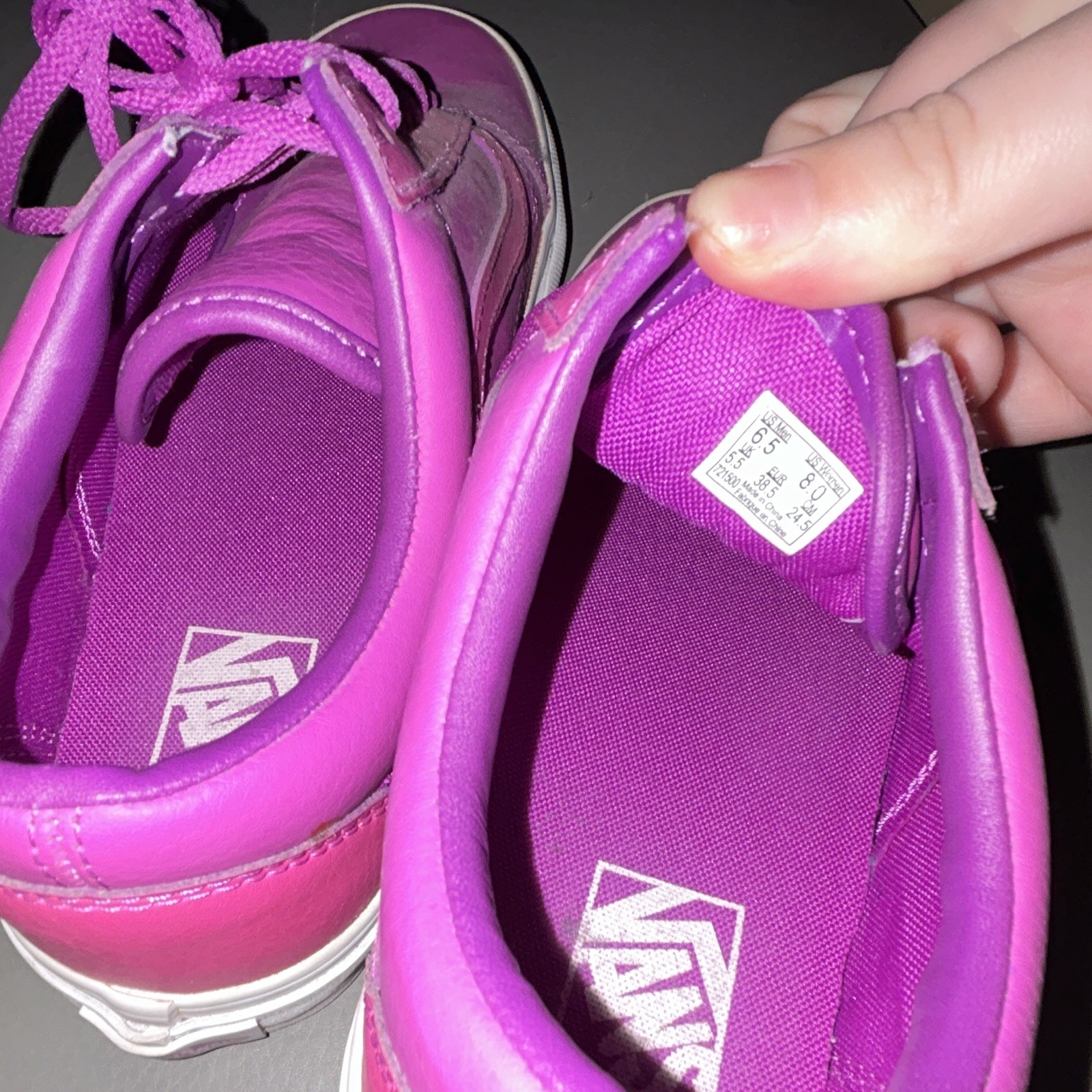 Vans Old Skool Magenta Purple Low Top Lace Up Sneakers Pink Purple US 8 EU 38.5