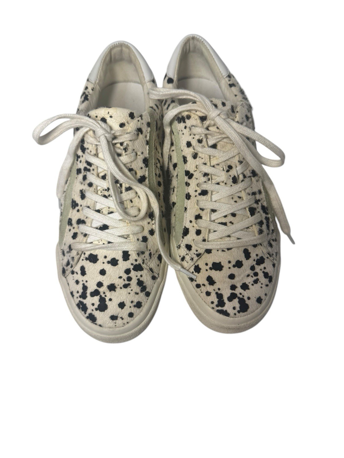 Madewell Sidewalk Sneakers 9 Woman’s Low Top Calf Hair Spotted Stripe Lace Up