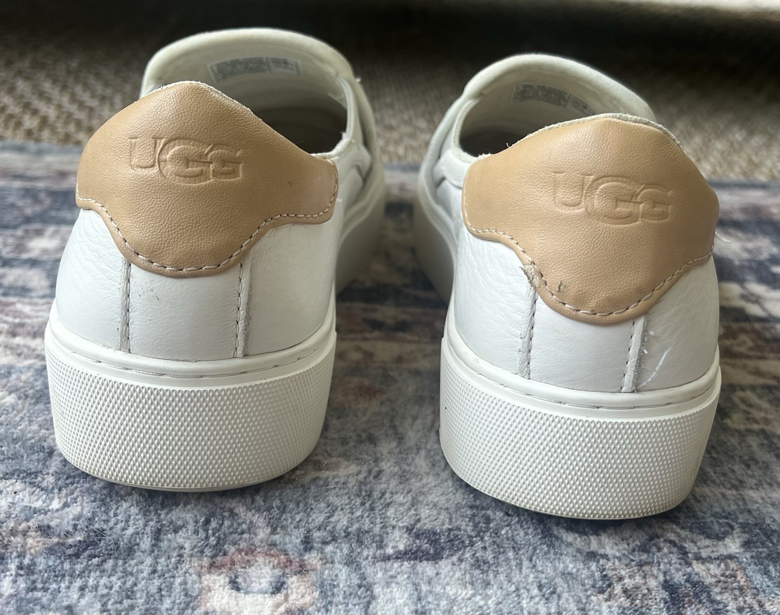 Ugg Sammy Alameda White Leather Slip On Sneakers Women 7.5 Casual