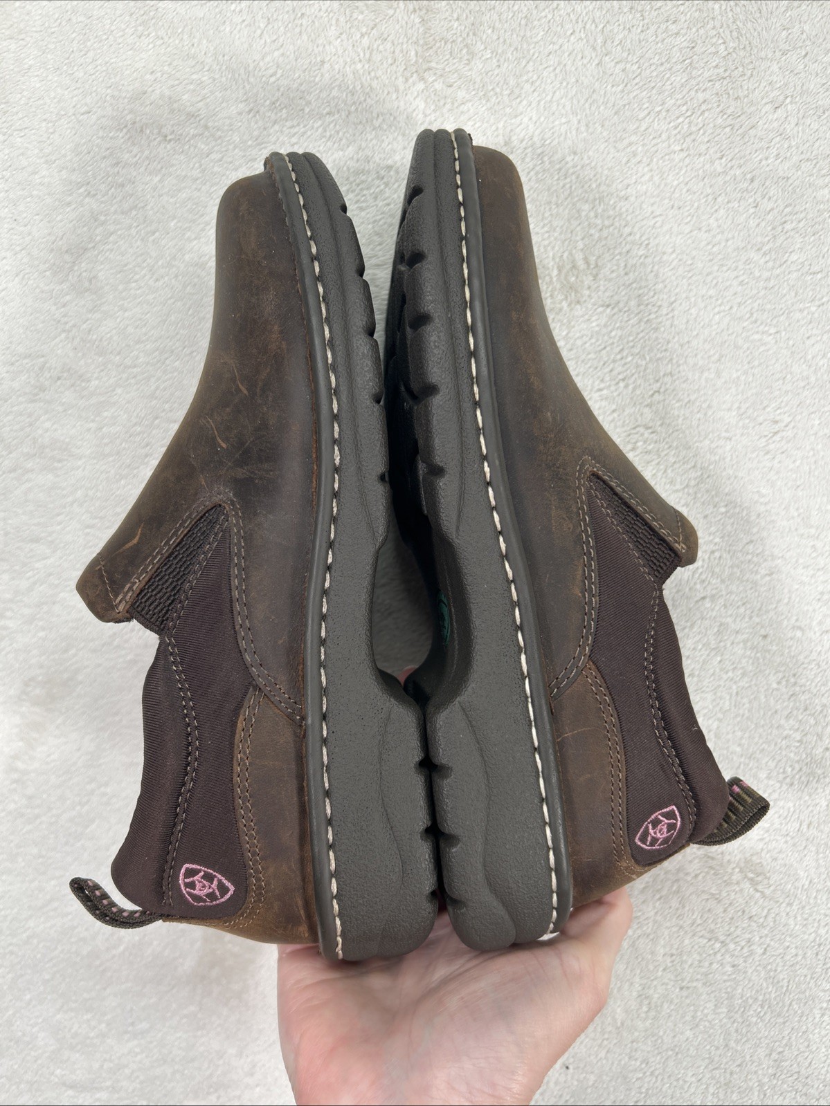 Ariat Traverse Distressed Brown Slip On Casual Western Work Shoes Women’s Sz 8 B