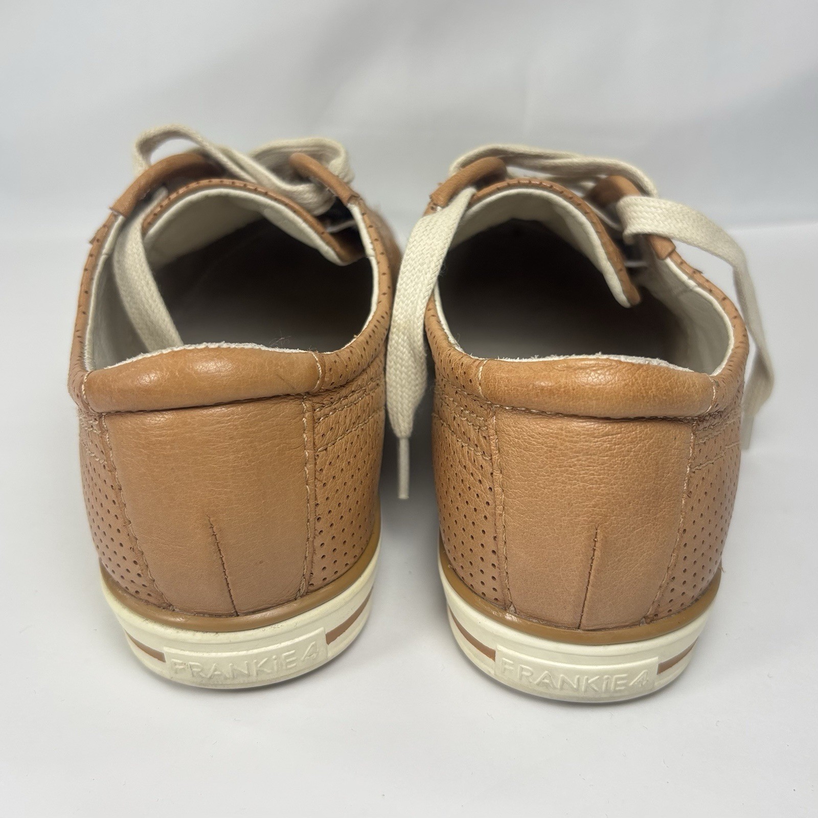 FRANKiE4 NAT II Sneakers Womens 7 Soft Tan Perforated Leather Comfort NO INSOLES