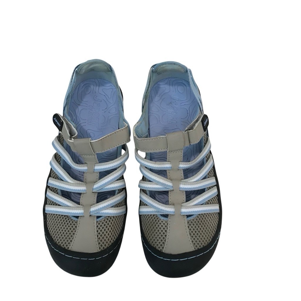 JSport By Jambu Shoes Womens 7 M Marley Slip Ons Sneakers Flats Blue Gray Mesh