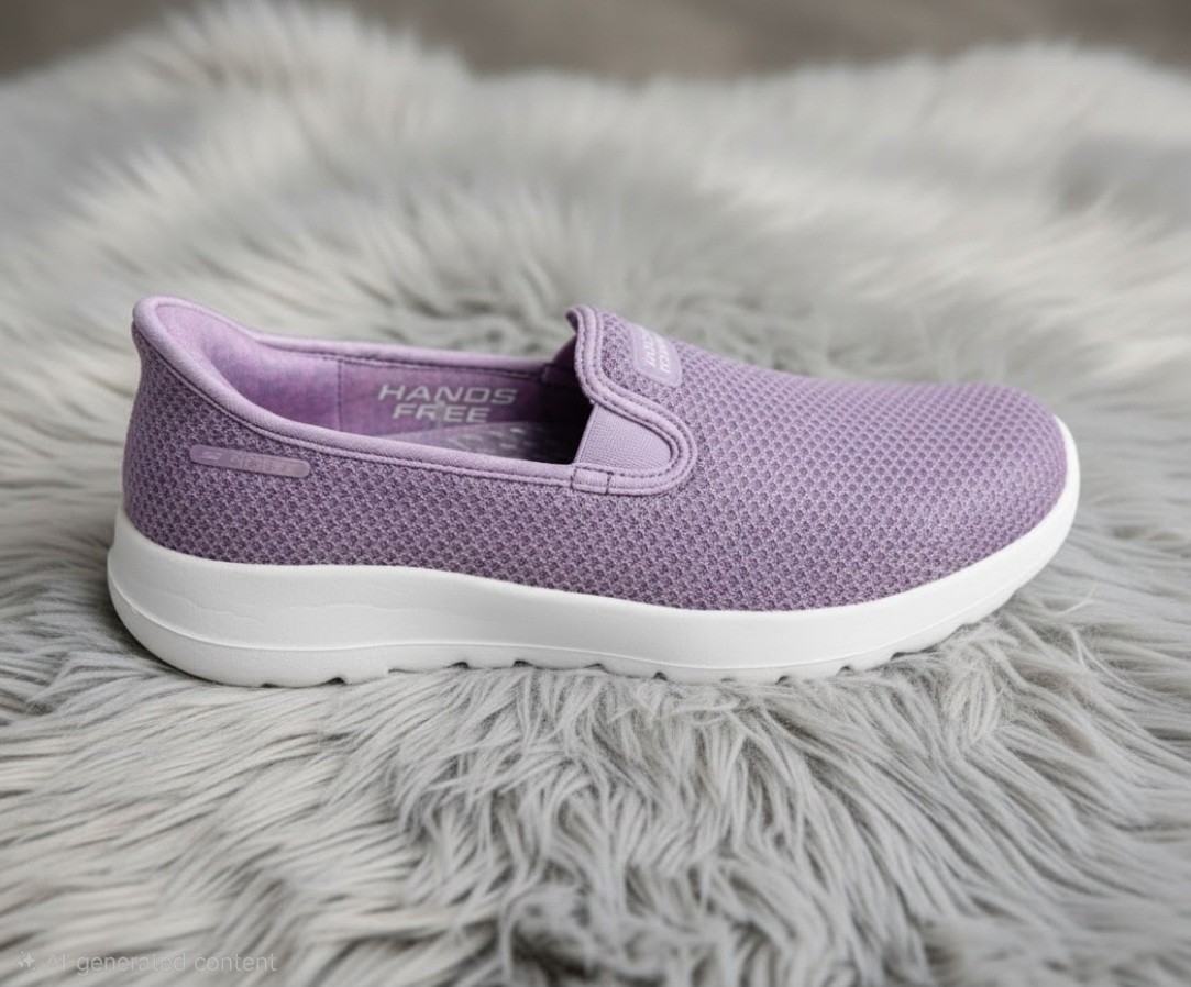 Skechers Hands Free Slip-ins Women’s Purple/White Mesh Slip-On Shoes Size 9