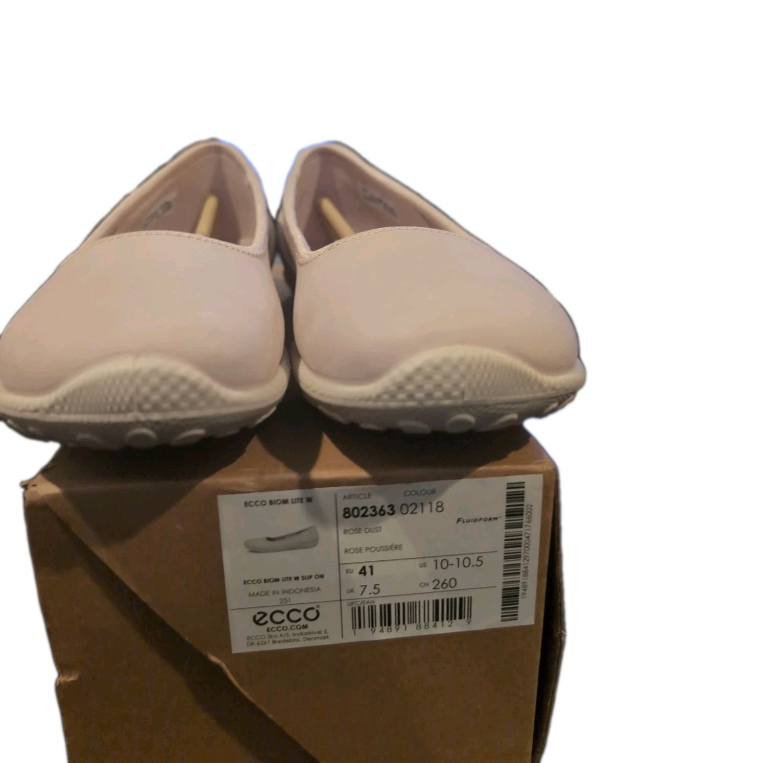 ECCO Biom Lite W Slip-On Flats Rose Dust Pink Leather Comfort 10-10.5 EU 41