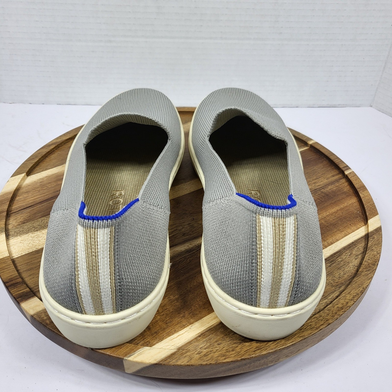 Rothys The Sneaker Slate Grey Womens 8 Slip On Knit Washable Shoes 006-176