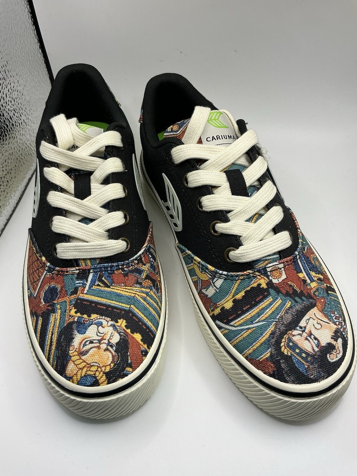 Cariuma Art Edition Hokusai Warrior Print Canvas Sneakers Sz W6.5. M5 Limited Ed