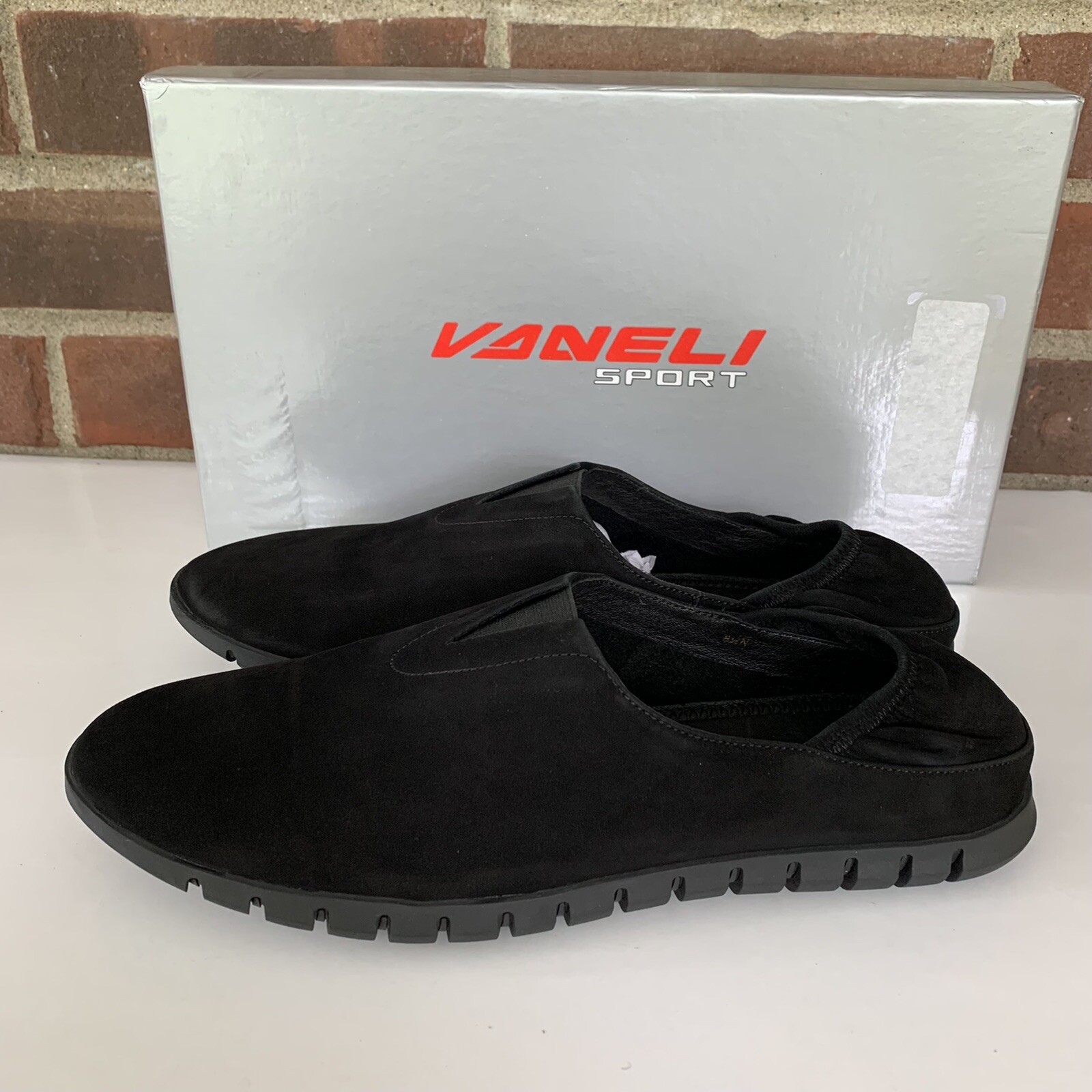 Vaneli Women’s Kimi Black Leather Slip On Flats Loafers US 8.5 N Narrow Width