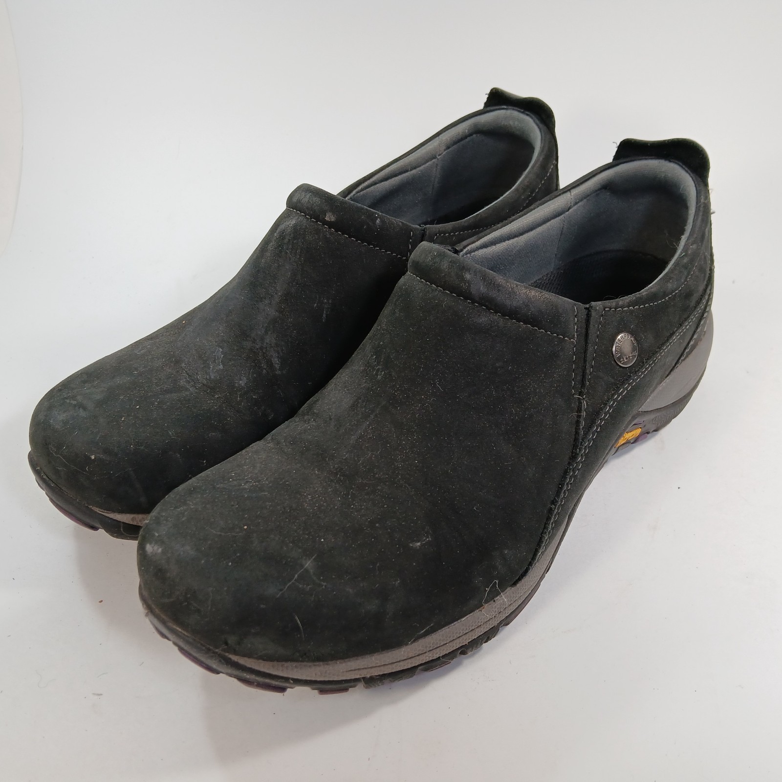 Dansko Patti Slip-On Shoes Black Nubuck Leather Vibram Womens Size: 39 / 8.5-9