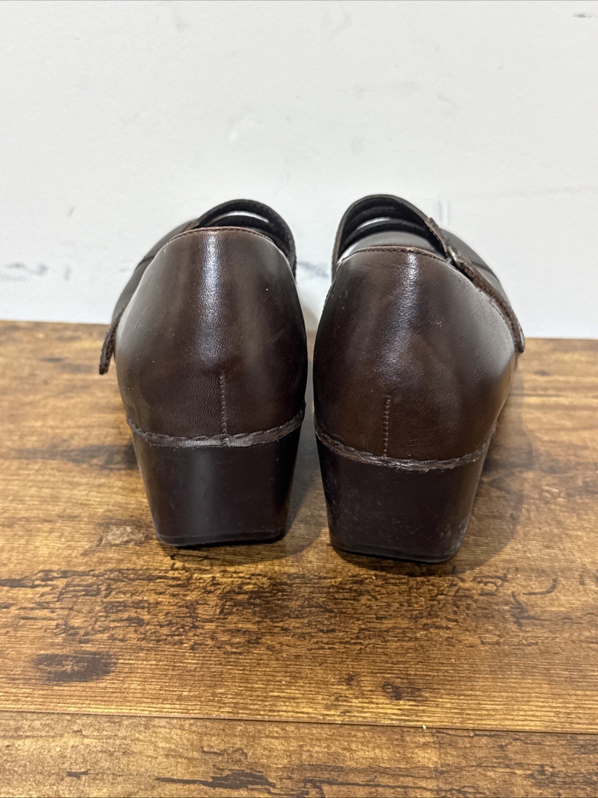Dansko Mary Jane Comfort Shoes Womens Sz 39 US 9 Dark Brown Leather Clog