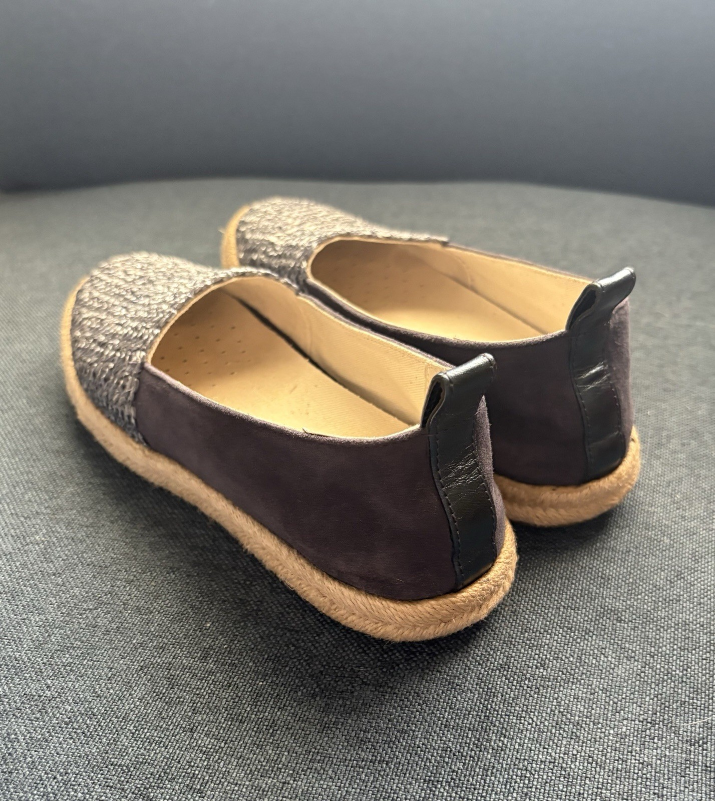NEW Geox Modesty Blue Suede Textile Espadrille Flats, Size 6, MSRP $150